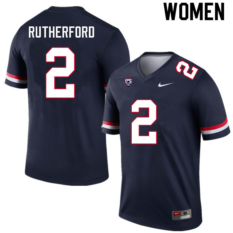 Women #2 Isaiah Rutherford Arizona Wildcats College Football Jerseys Sale-Navy